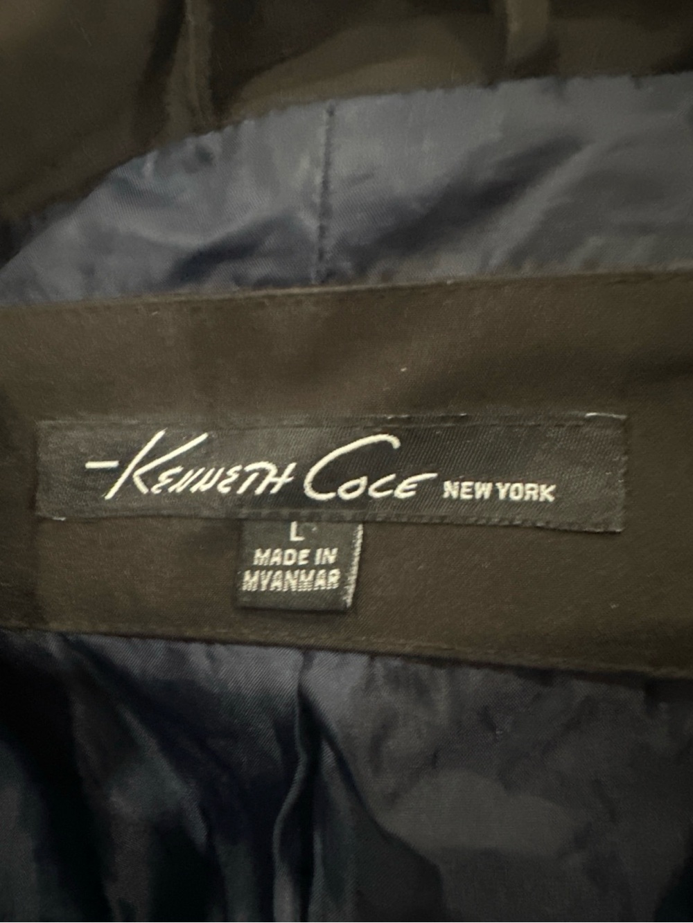 Kenneth Cole New York Black Trench Coat with Zip Chest Pocket - Picture 5 of 7